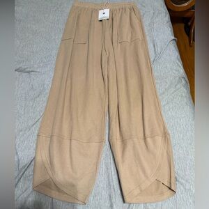 Tan Wide-Leg Pants